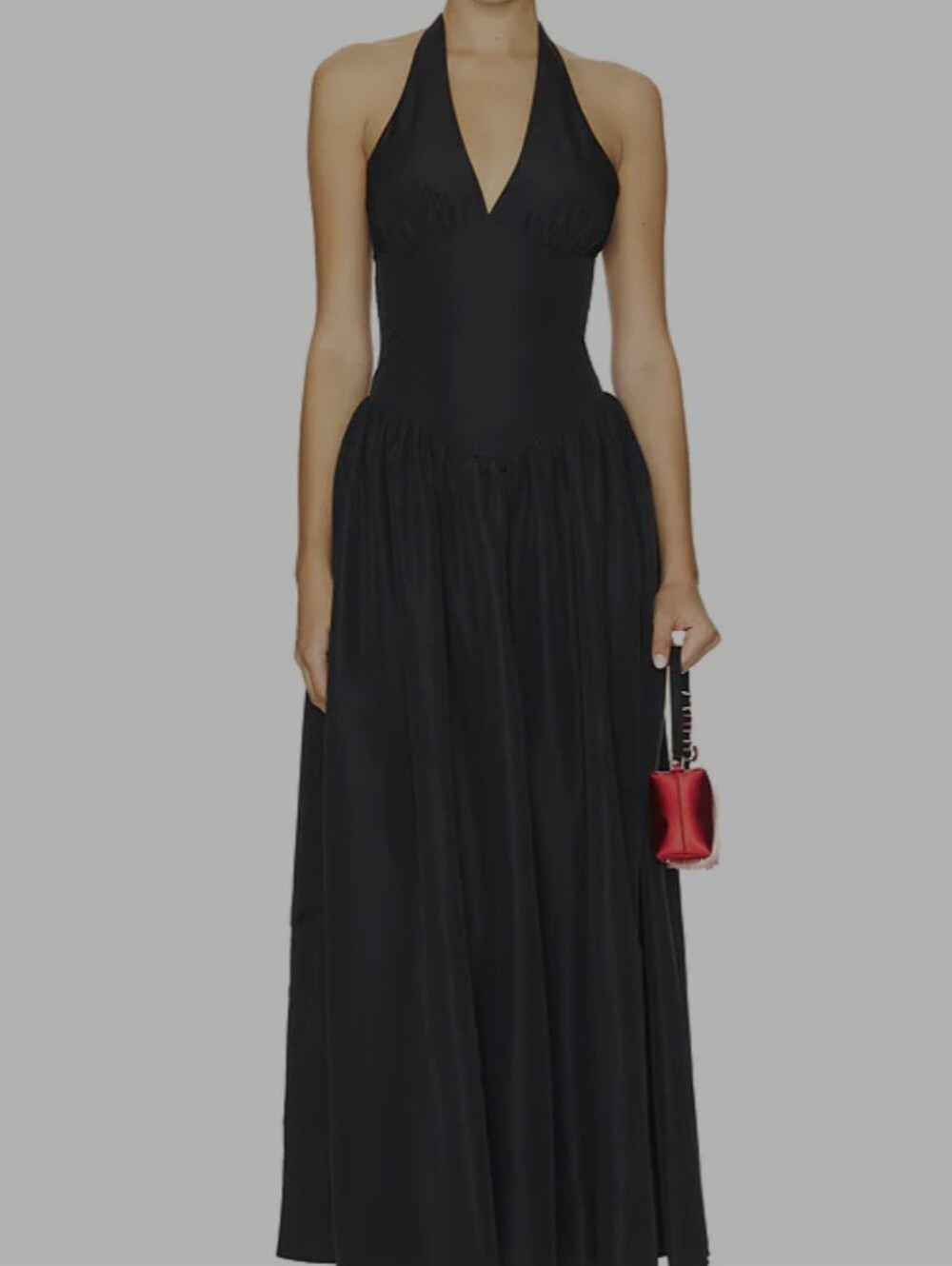 MORE TO COME Elegant Black Maxi Halter Dress. Whimsigoth